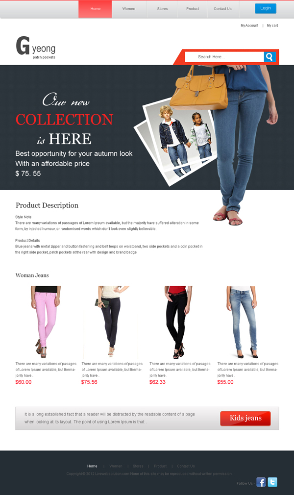 Ecommerce Template Design Live Web Solution